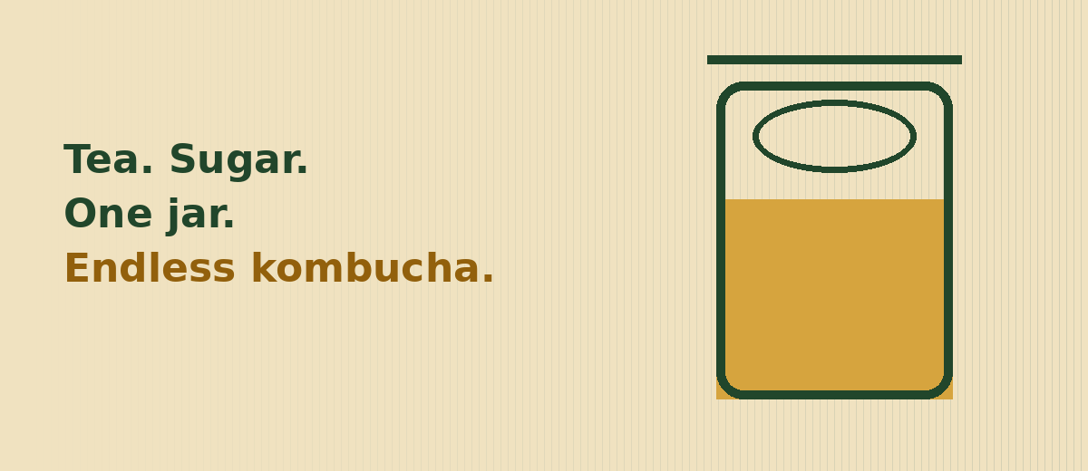 A jar of home-brewed kombucha